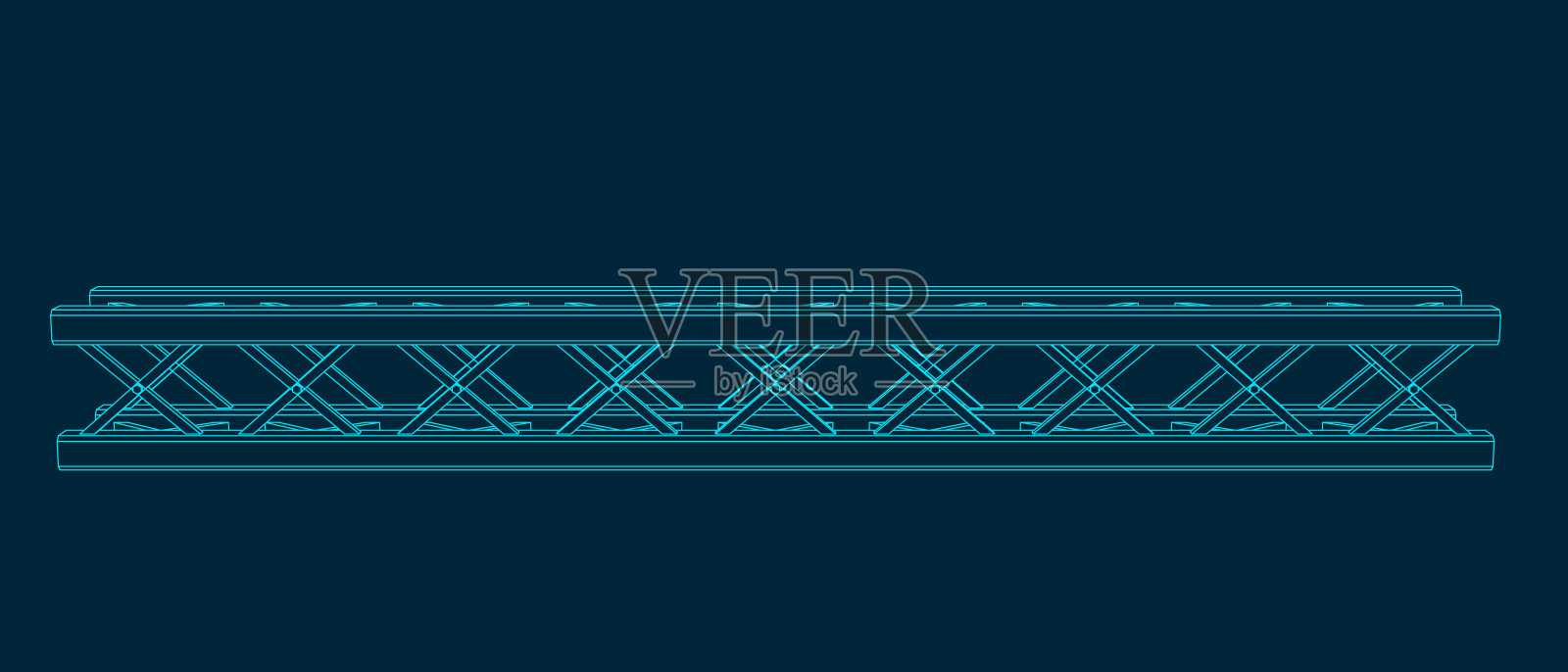 桁架梁。矢量插图轮廓。插画图片素材