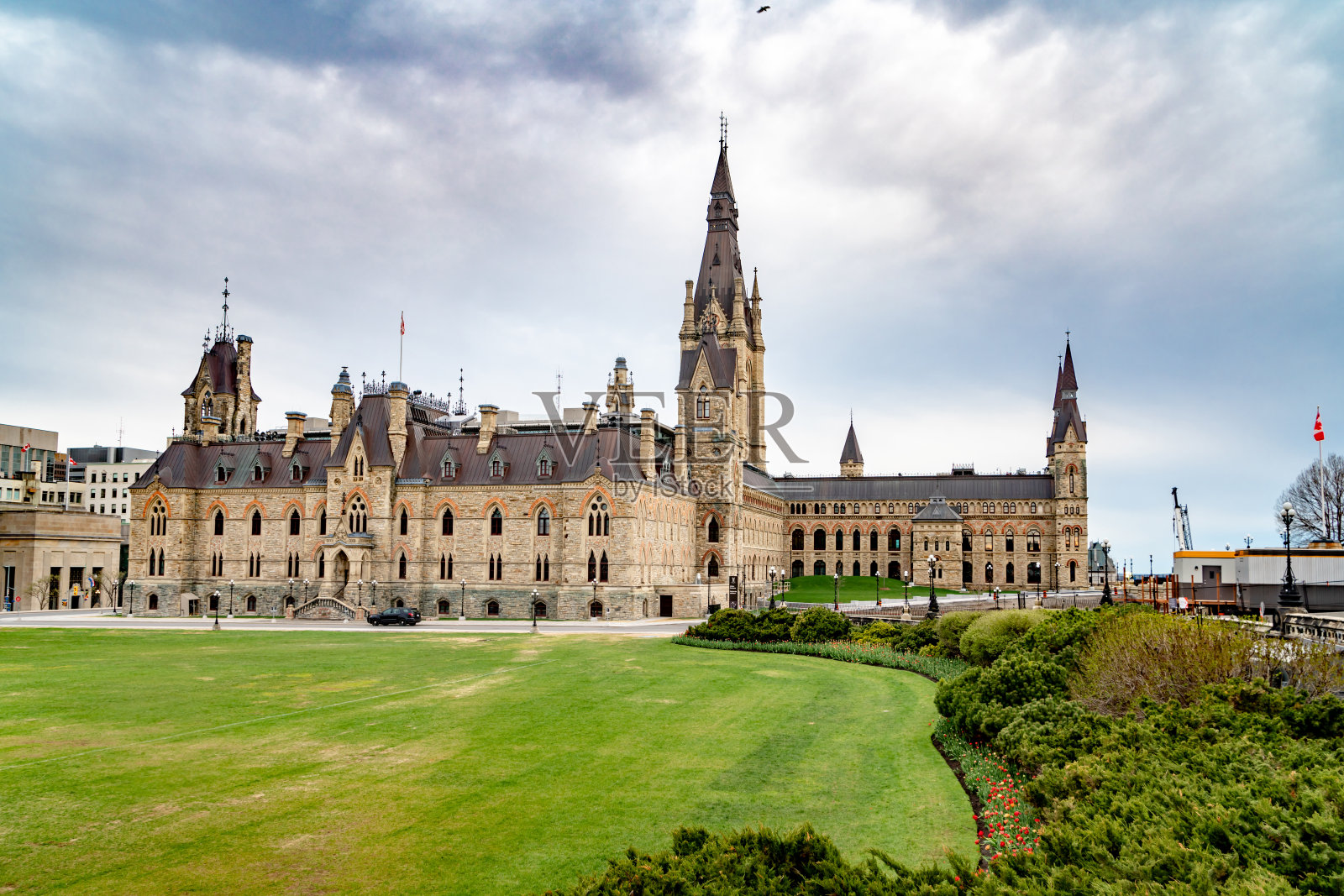 加拿大渥太华国会山的加拿大郁金香节照片摄影图片