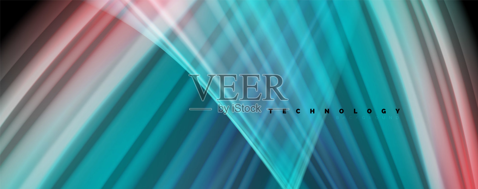 抽象波浪线流体彩虹风格的颜色条纹在黑色的背景。艺术插图的展示，应用程序墙纸，横幅或海报插画图片素材