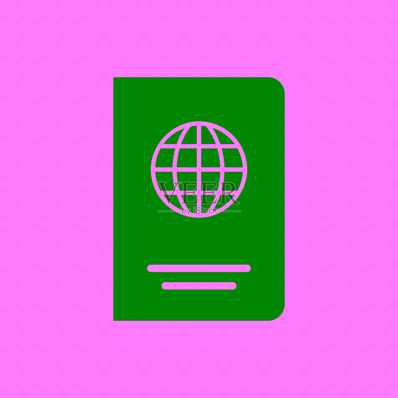 灰色护照与生物特征数据图标隔离在透明的背景。身份证明文件。矢量图插画图片素材