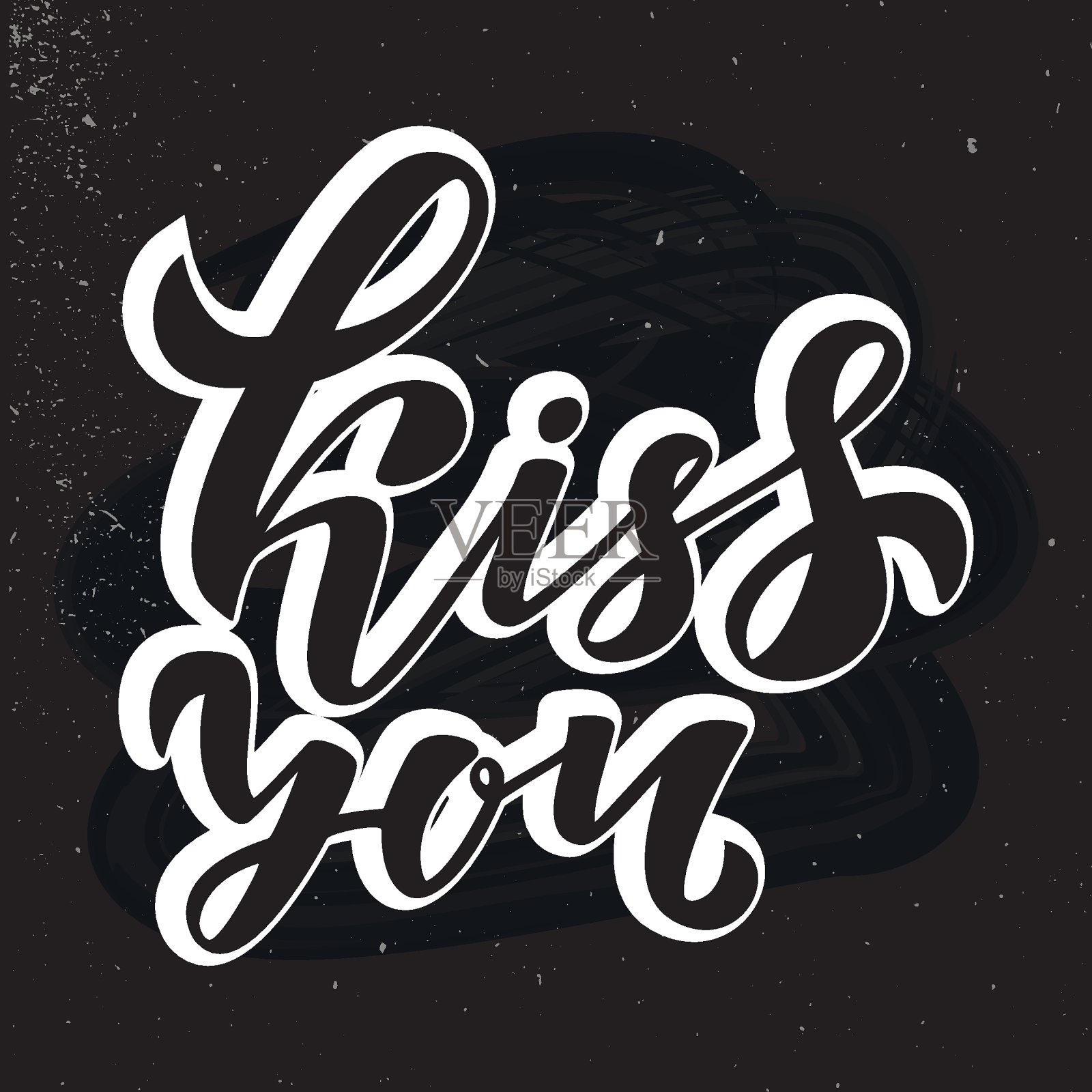 吻你2个画框插画图片素材