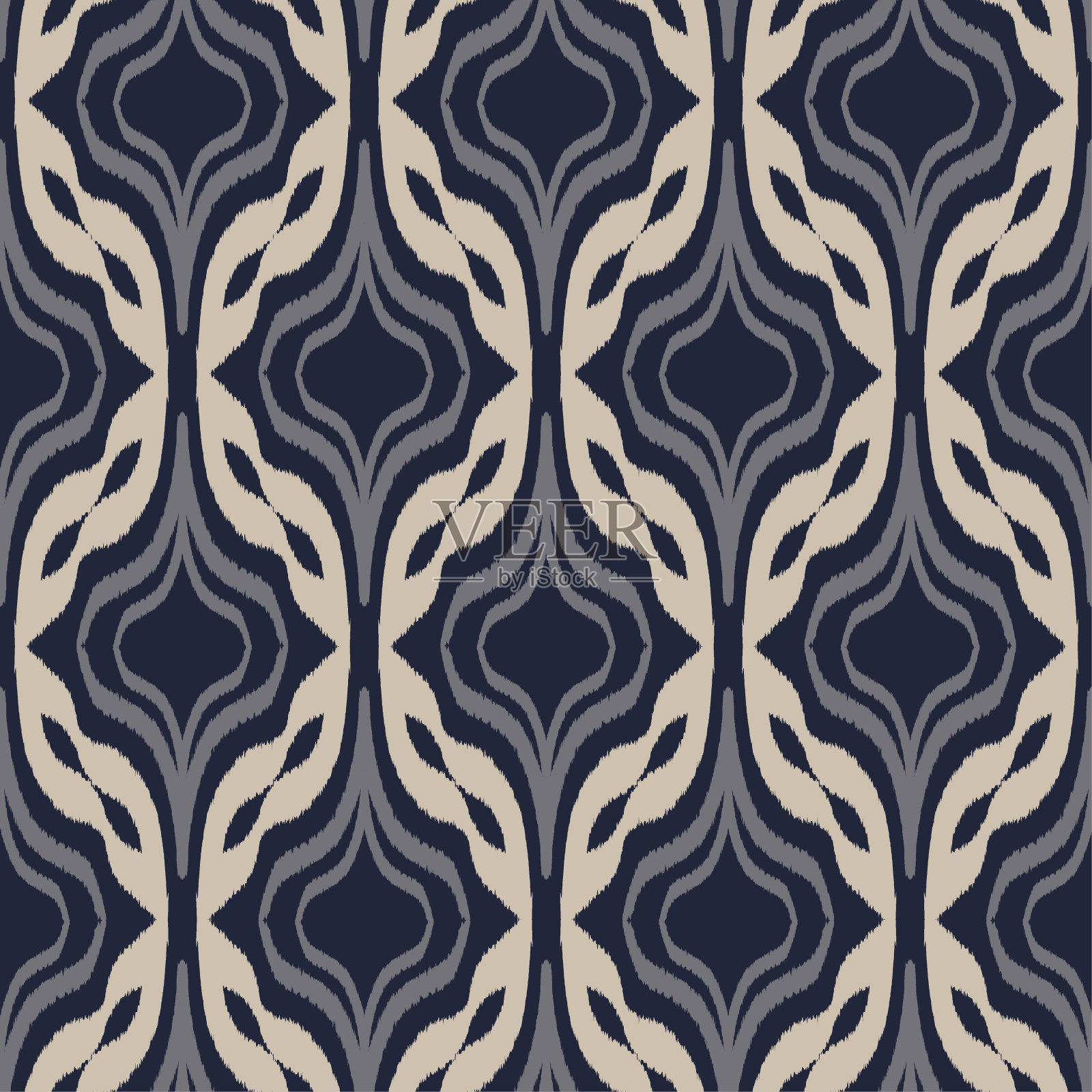 伊卡特无缝图案作为布料、窗帘、纺织品设计、壁纸、表面纹理背景插画图片素材