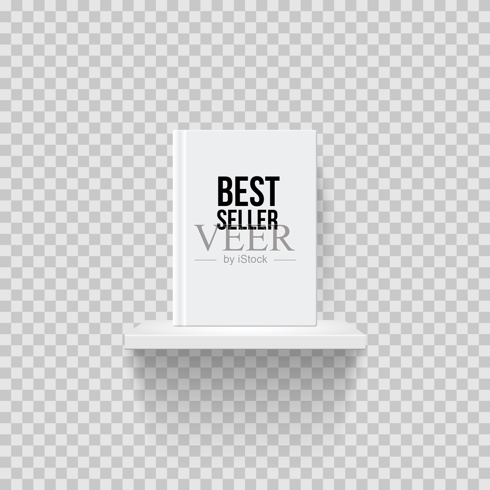 书与畅销书字在书架上现实的矢量插图插画图片素材