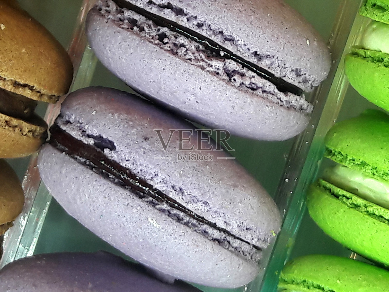 法式彩色马卡龙背景，特写照片摄影图片