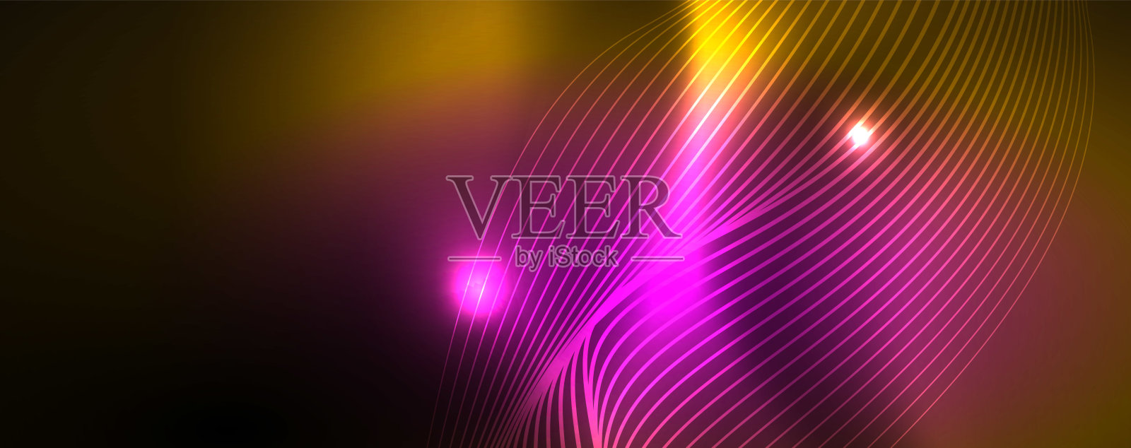 闪亮的霓虹灯线条科技魔幻未来主义背景，魔幻能量空间灯光概念，抽象背景墙纸设计插画图片素材