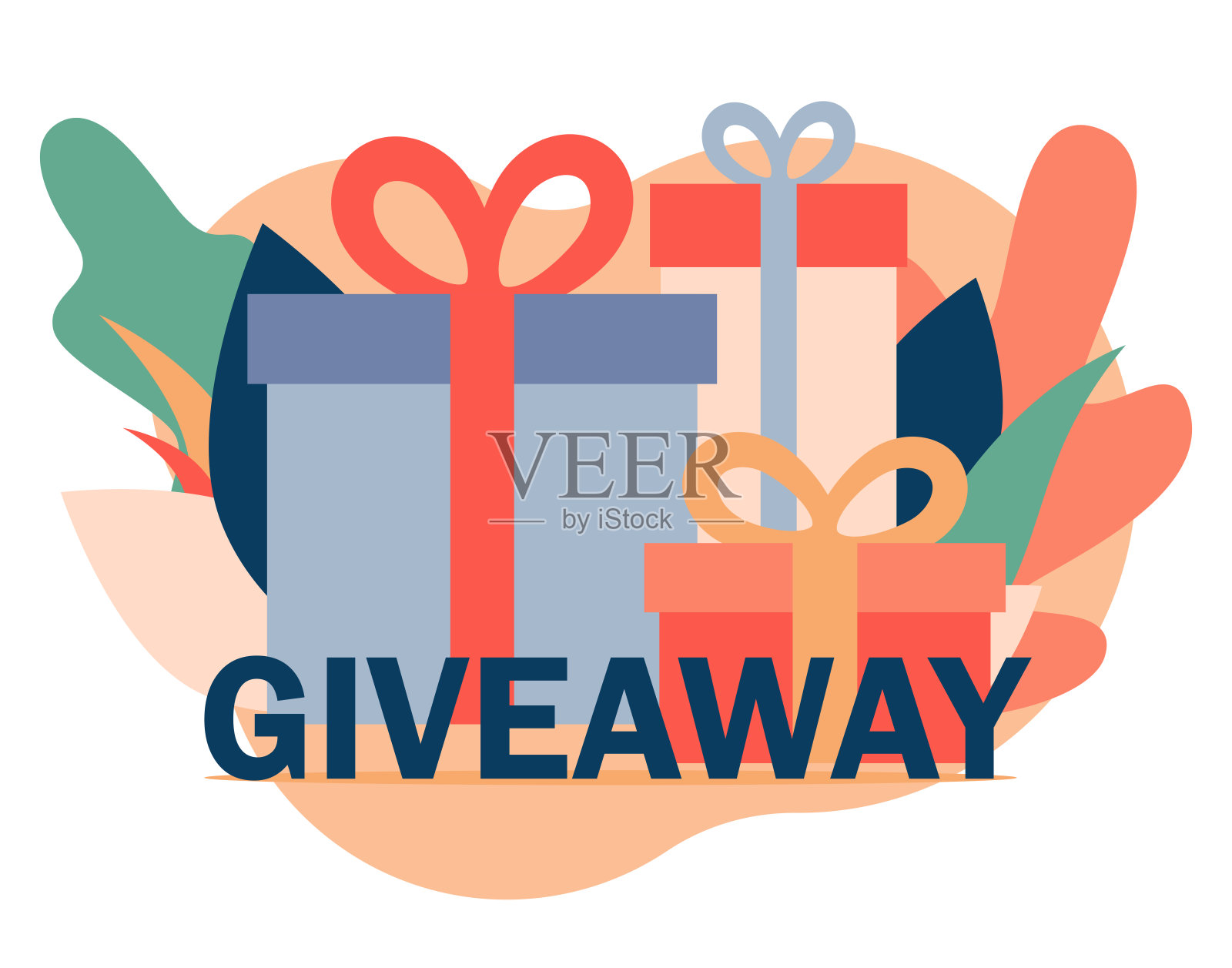 赠送的营销概念。平的卡通风格。矢量图插画图片素材