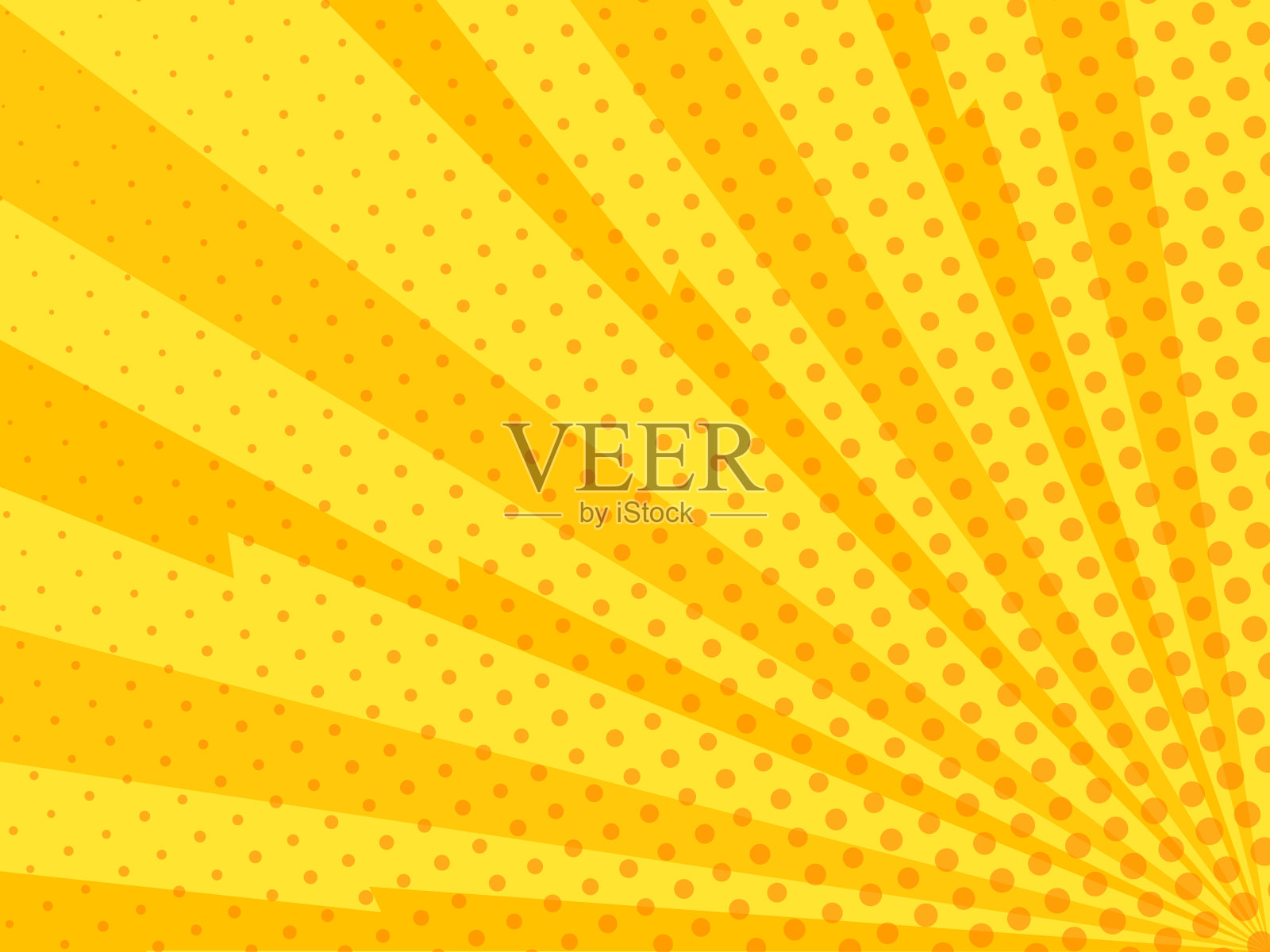 复古漫画光线黄色背景。矢量插图在波普艺术复古风格插画图片素材