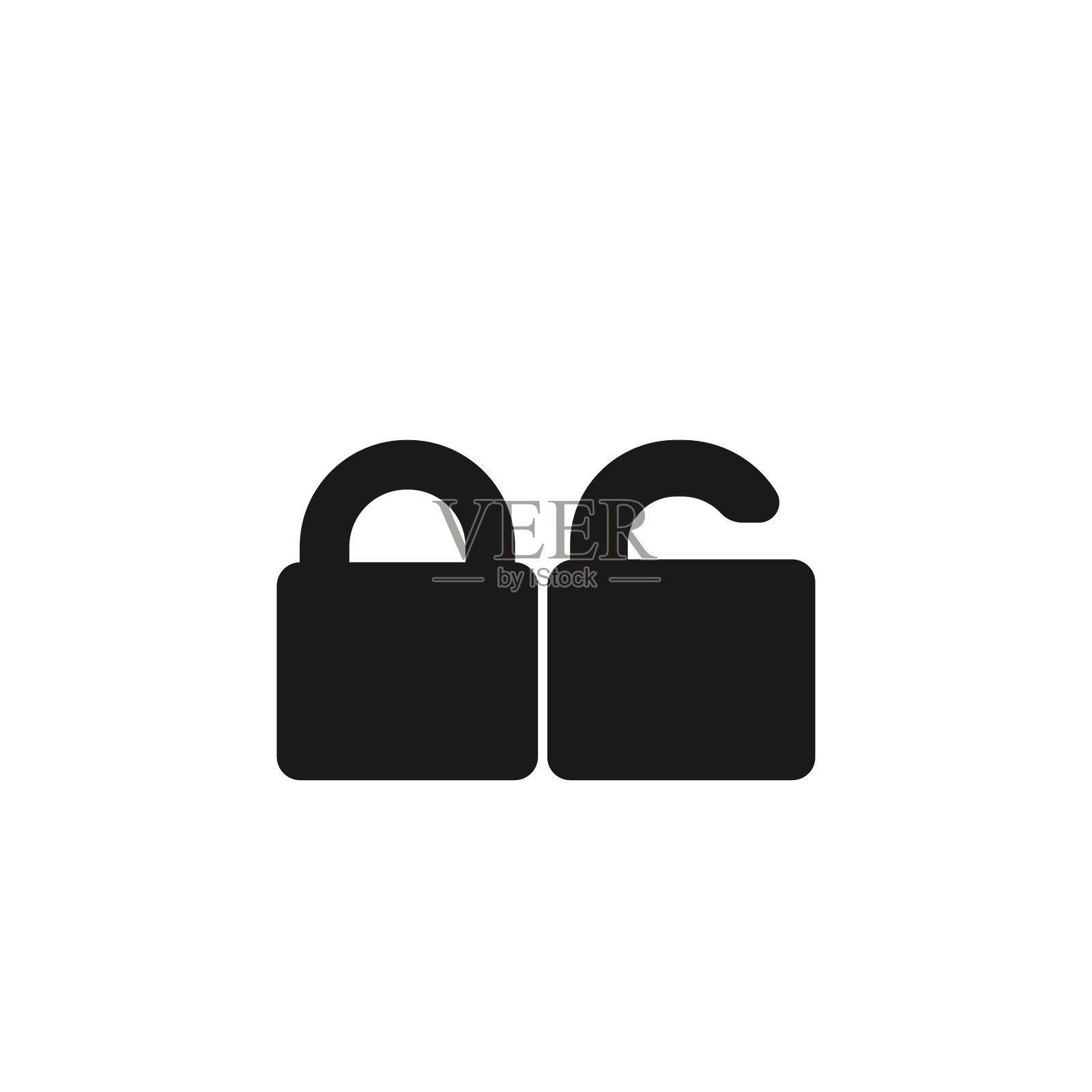 锁，解锁，挂锁图标。插画图片素材