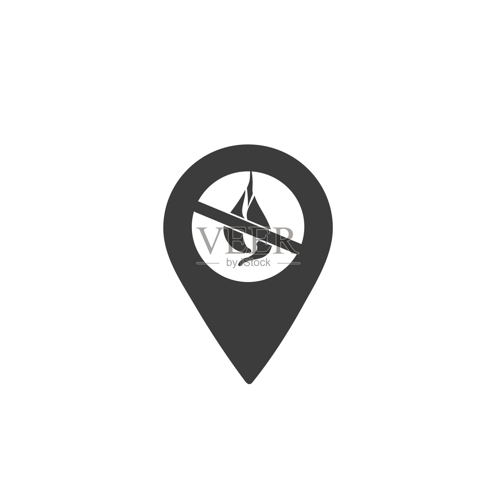 引脚无火图标矢量。插画图片素材