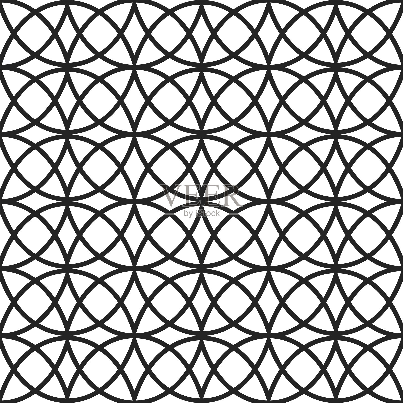 无缝矢量抽象模式。黑白几何背景。用于设计，面料，纺织品，横幅。插画图片素材