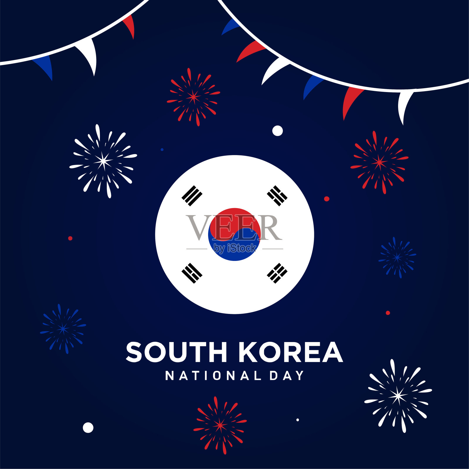 韩国国庆日矢量设计插画图片素材