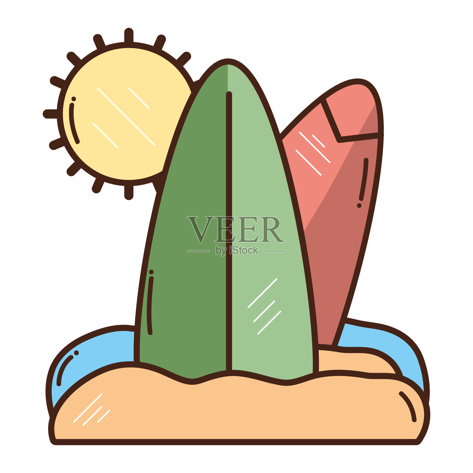 海滩,夏天插画图片素材