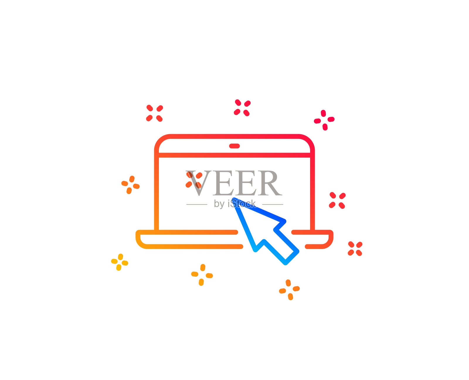 笔记本电脑图标。笔记本的信号。向量图标素材