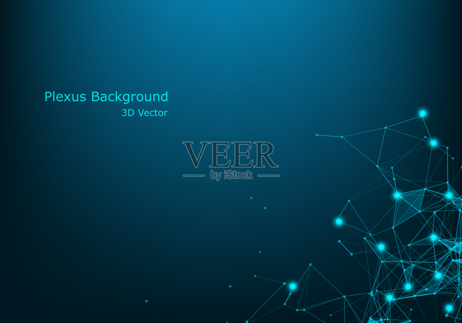 大数据可视化。分形元素与线和点阵列。大数据连接复杂。图形抽象背景。矢量插图-矢量插画图片素材