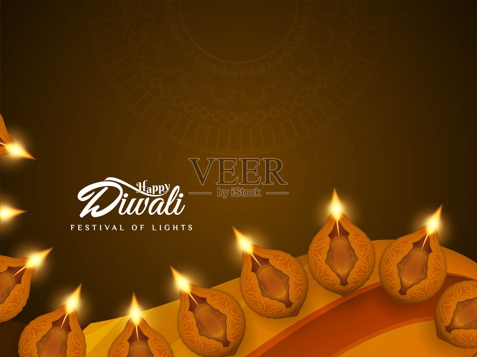 宗教快乐排灯节背景设计模板素材