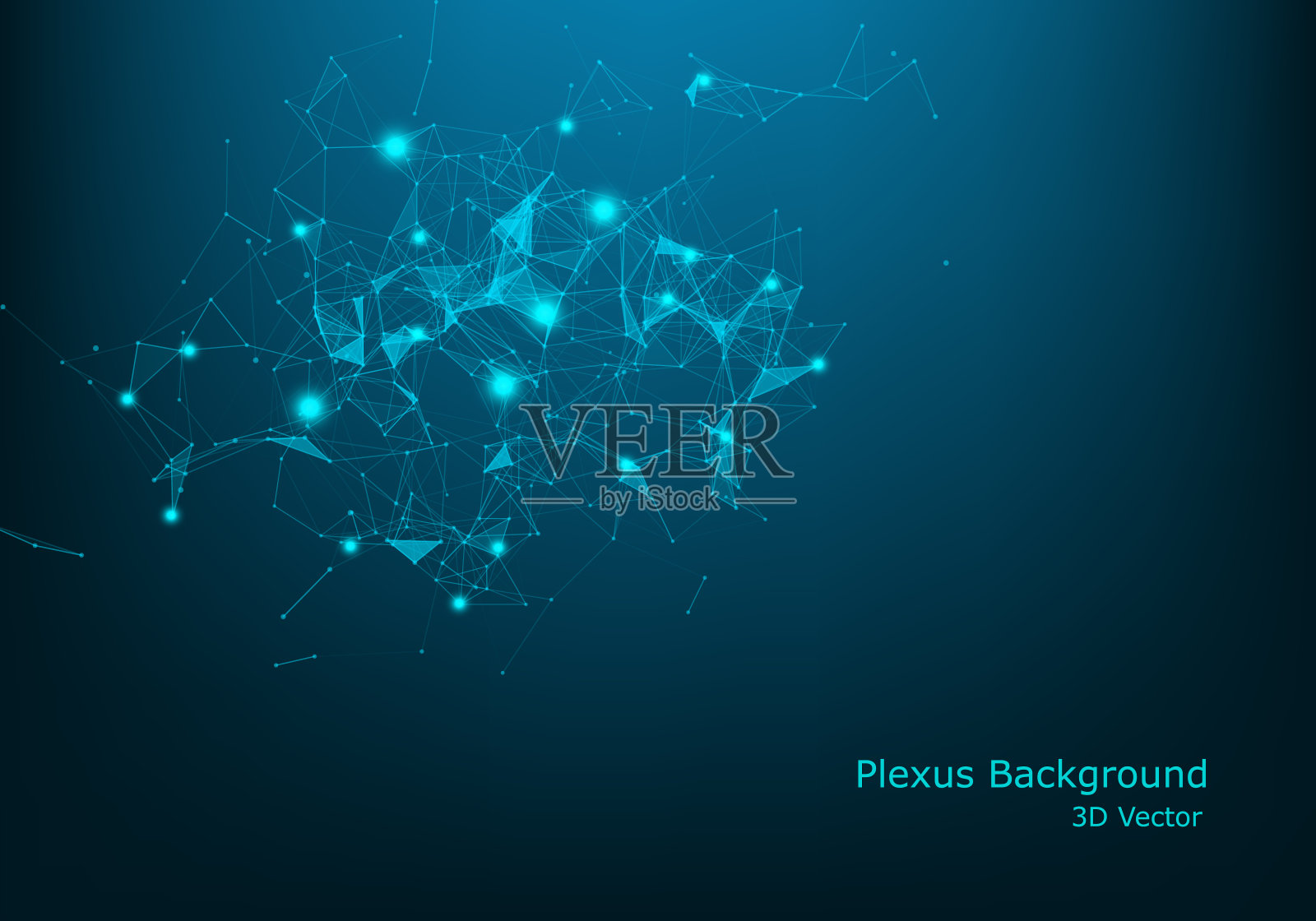 矢量技术背景。丛的效果。抽象多边形背景与连接点和线。设计模板素材