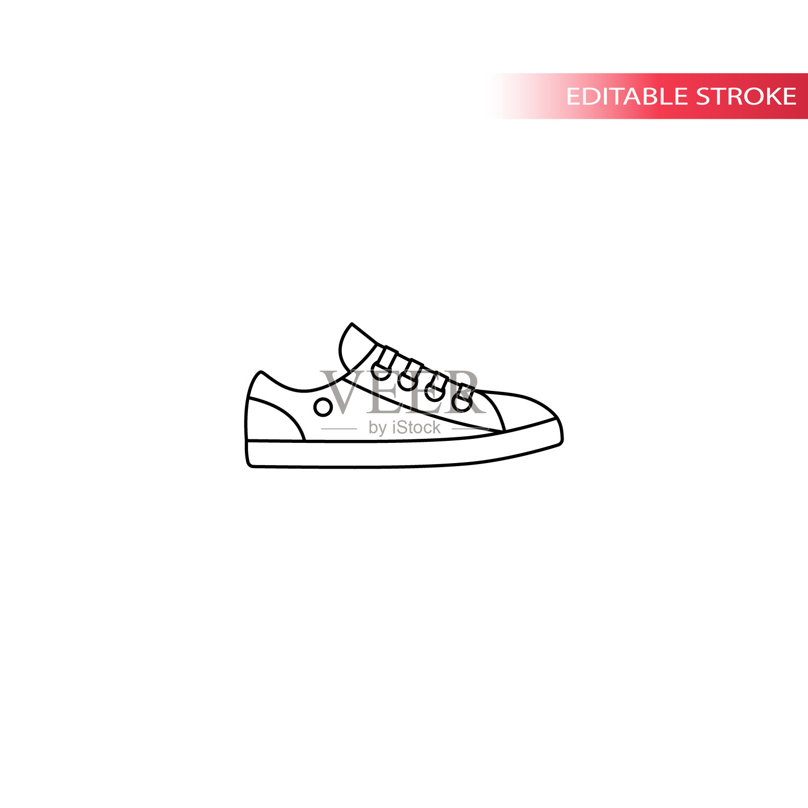 运动鞋传统的细线矢量画法。插画图片素材