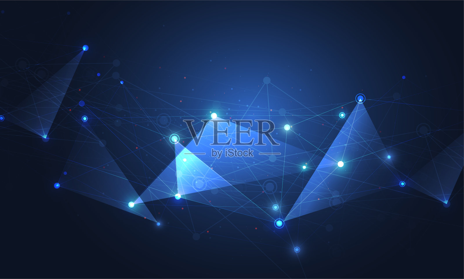 互联网连接，抽象感的科技平面设计。插画图片素材