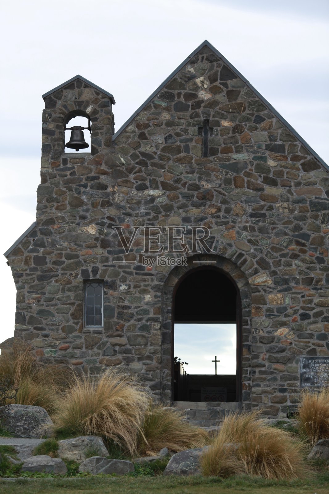 老教堂塔卡波湖照片摄影图片