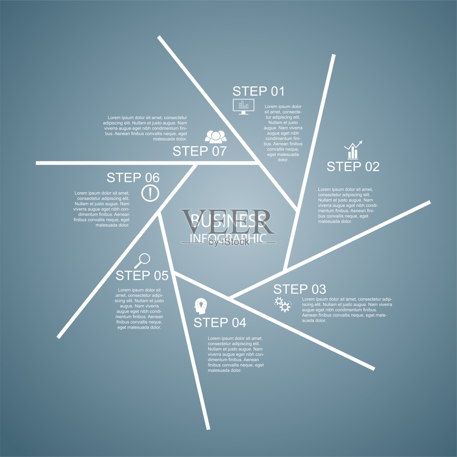 商业信息图形，几何，七角形设计，营销演示，节横幅插画图片素材