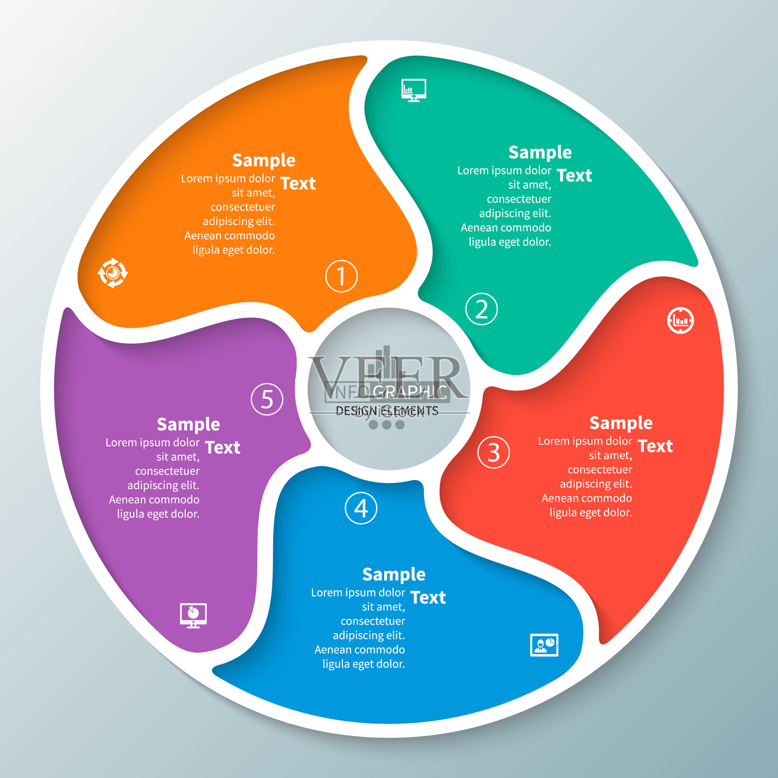 摘要三维纸张信息图。业务模板。矢量图插画图片素材
