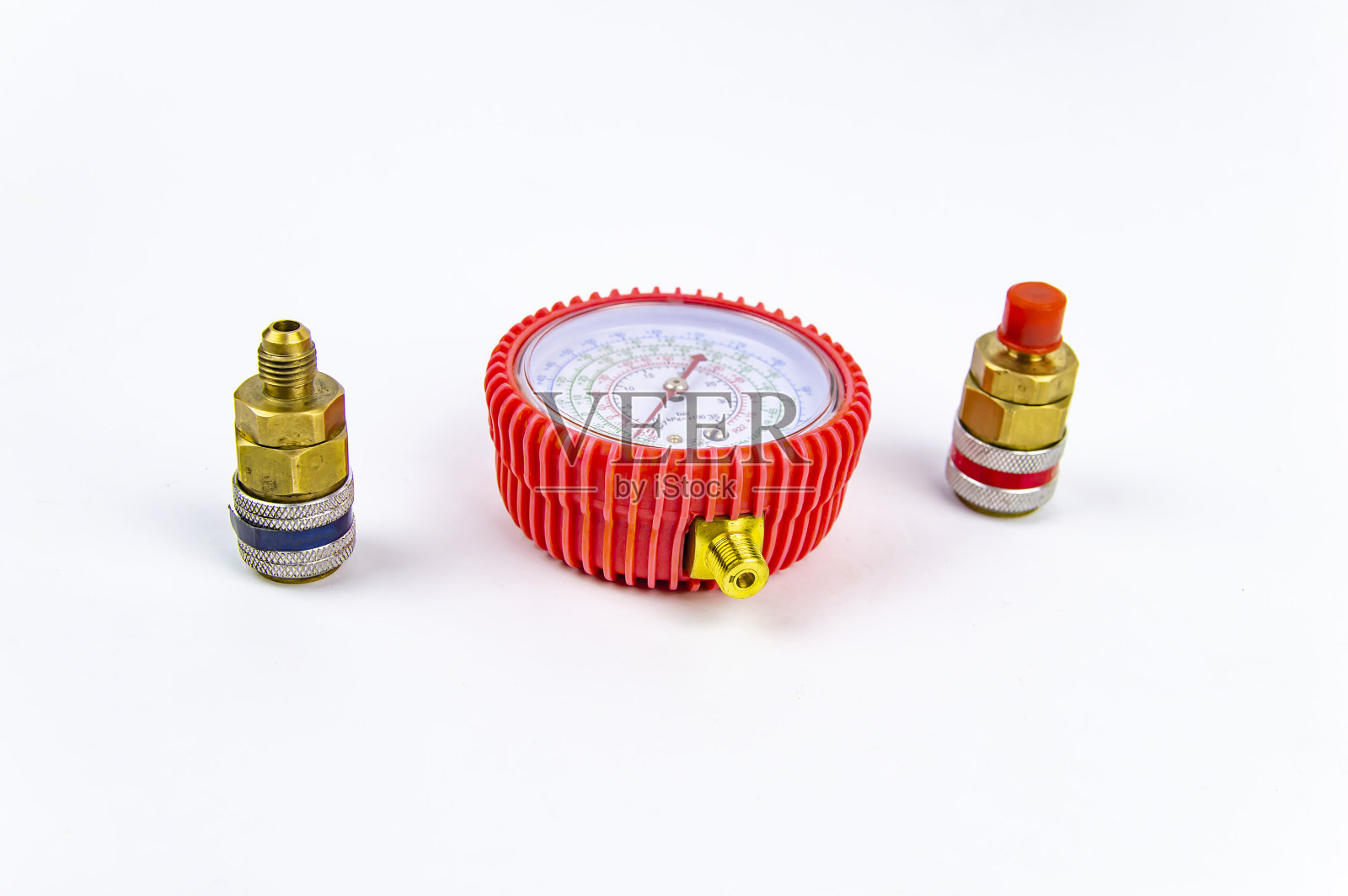 汽车空调修理工具。压力表和离合器照片摄影图片