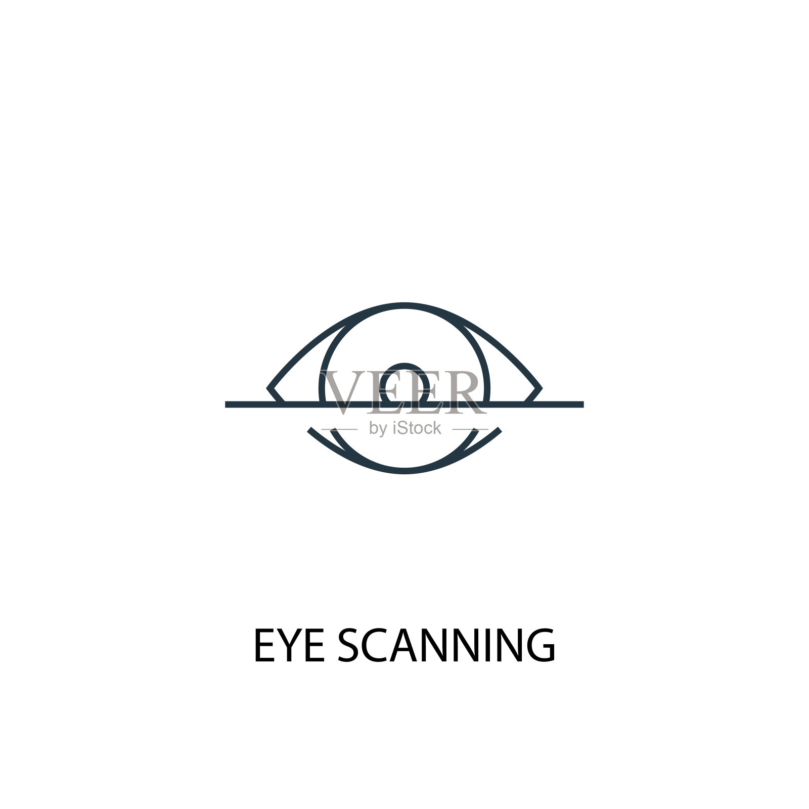 眼睛扫描概念线图标。简单元素说明。眼扫描概念轮廓符号设计。可以用于网页和手机的UI/UX吗设计元素图片