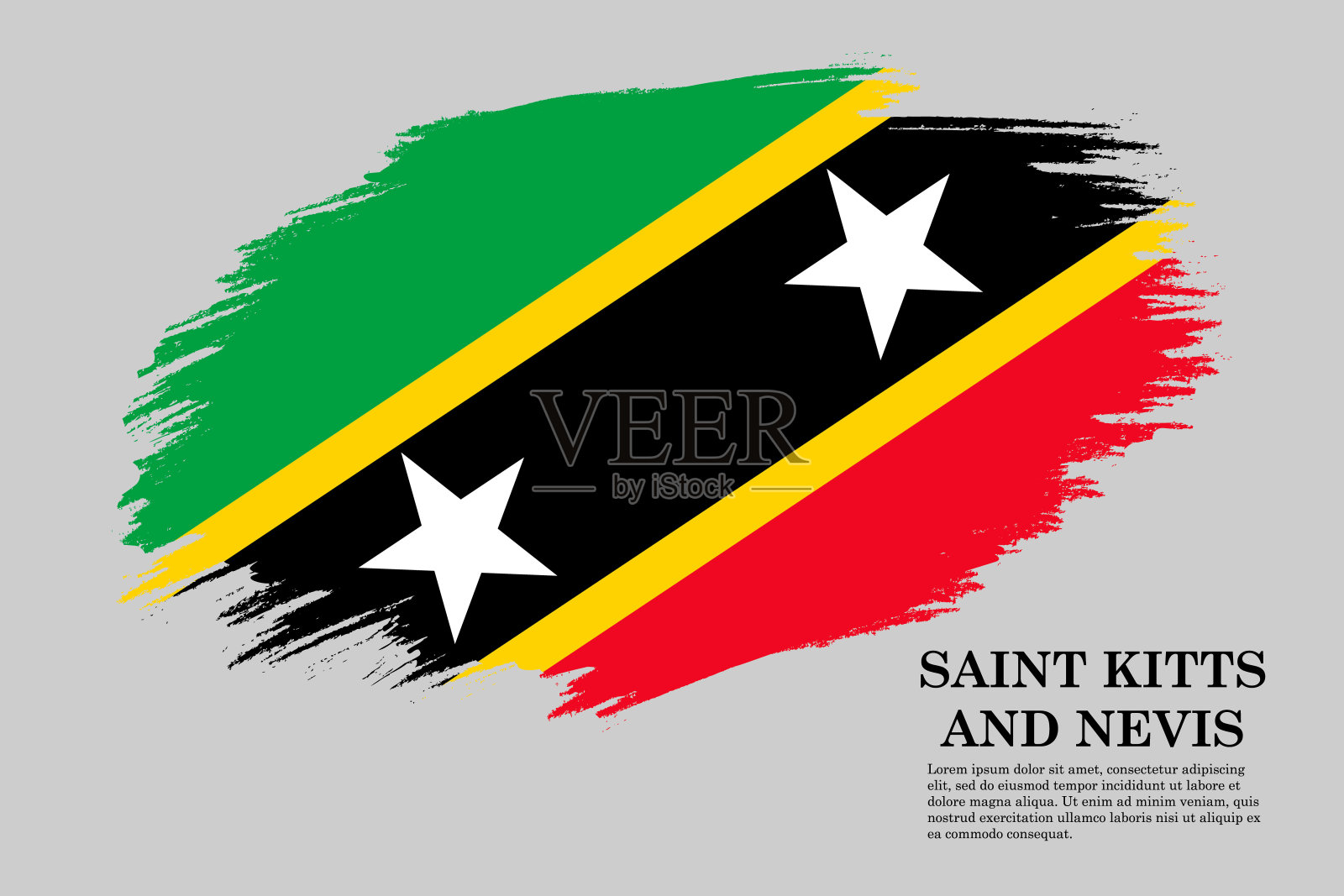 画笔描边旗插画图片素材