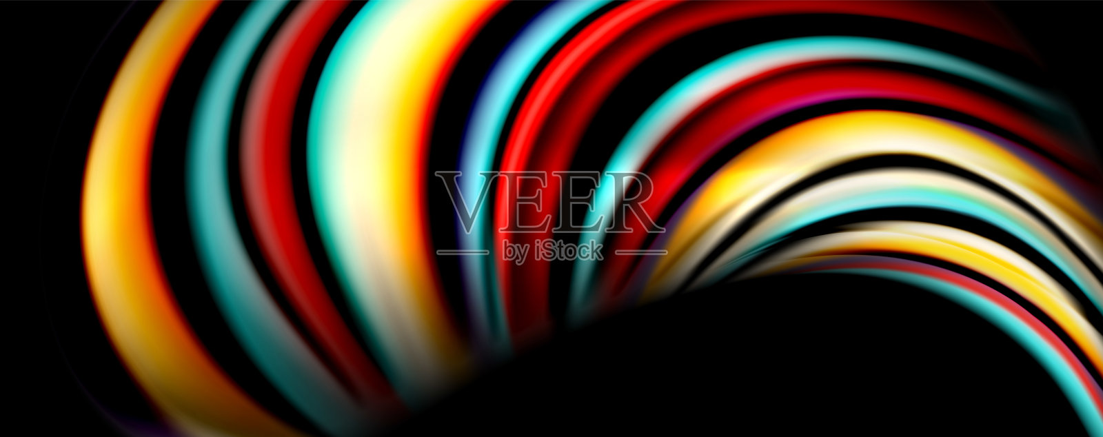 流体颜色旋涡为黑色。现代的背景与时尚的设计插画图片素材