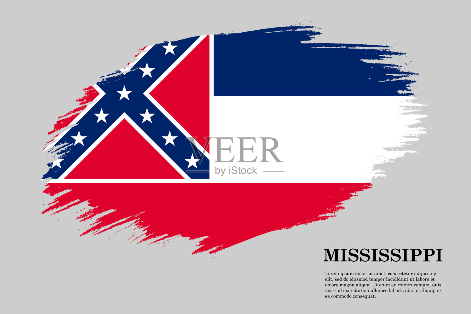 画笔描边旗插画图片素材