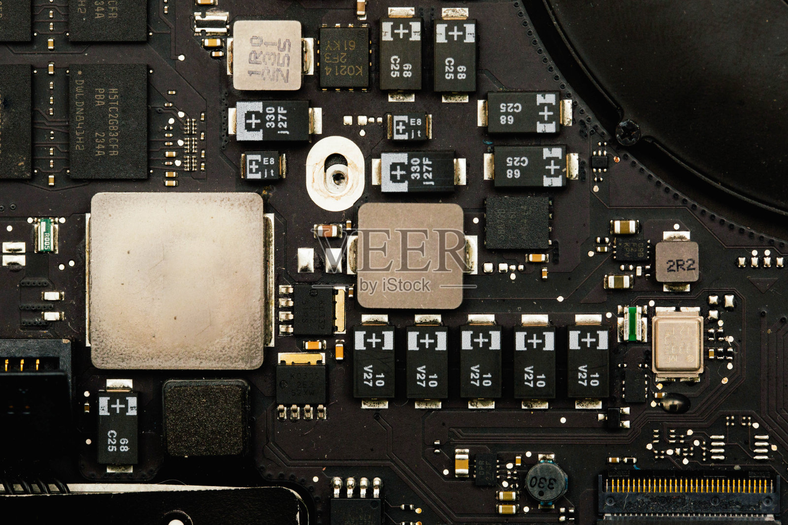 特写的笔记本电脑的微电路照片摄影图片