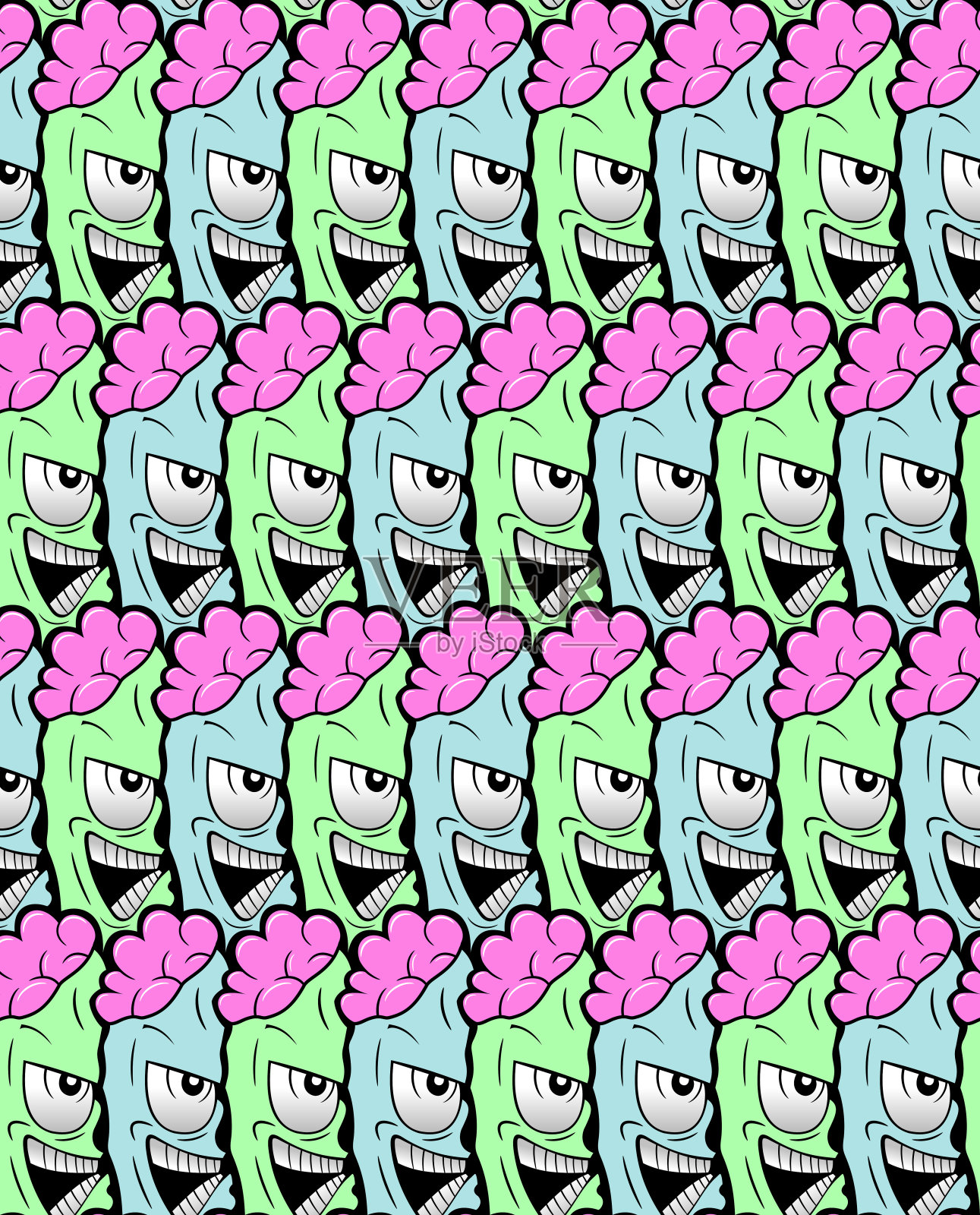 怪物，埃舍尔风格的背景插画图片素材