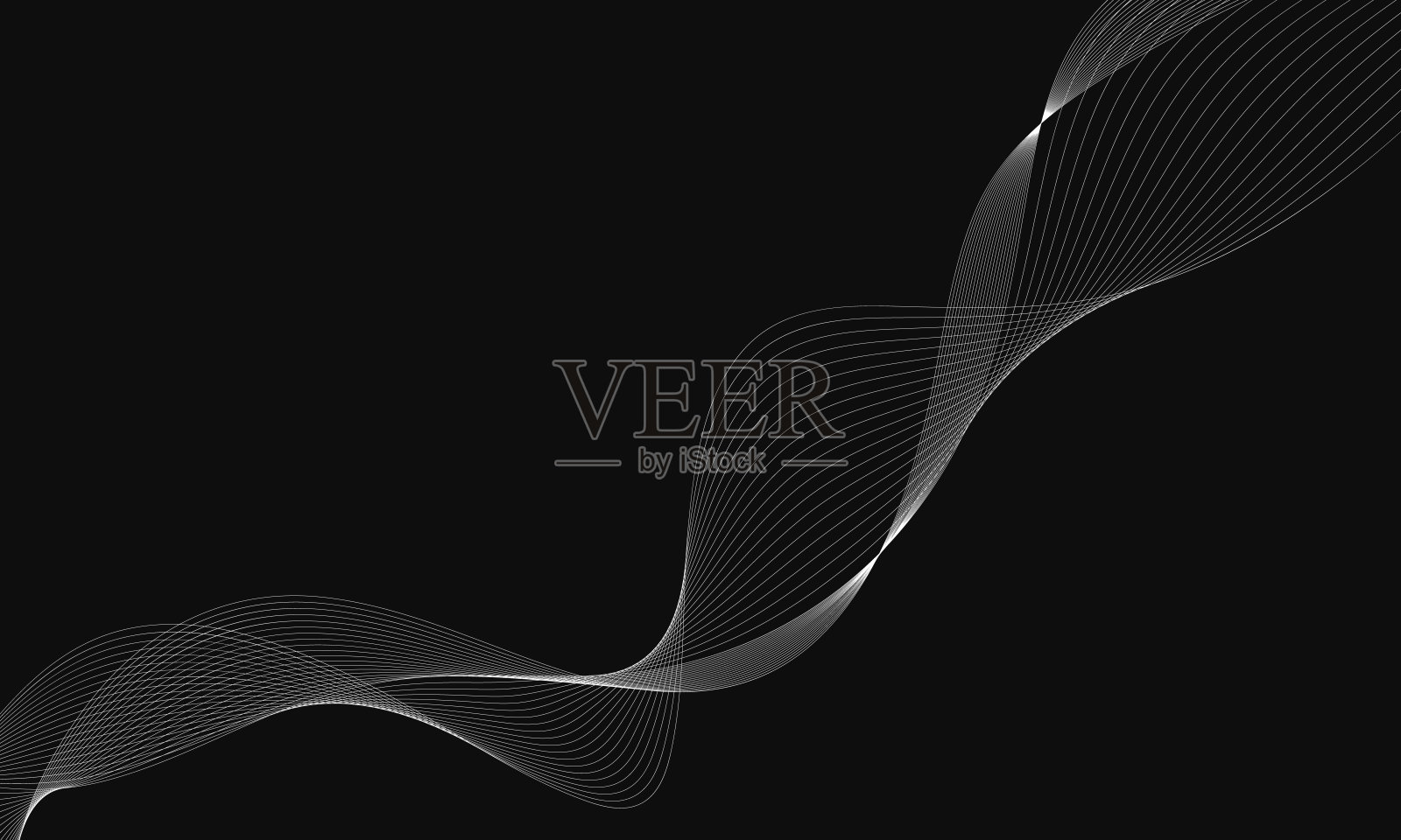 抽象的波浪元件设计。数字频率跟踪均衡器。程式化的线条艺术背景。使用混合工具创建彩色闪亮的波浪线。曲线波浪形线条，平滑条纹插画图片素材