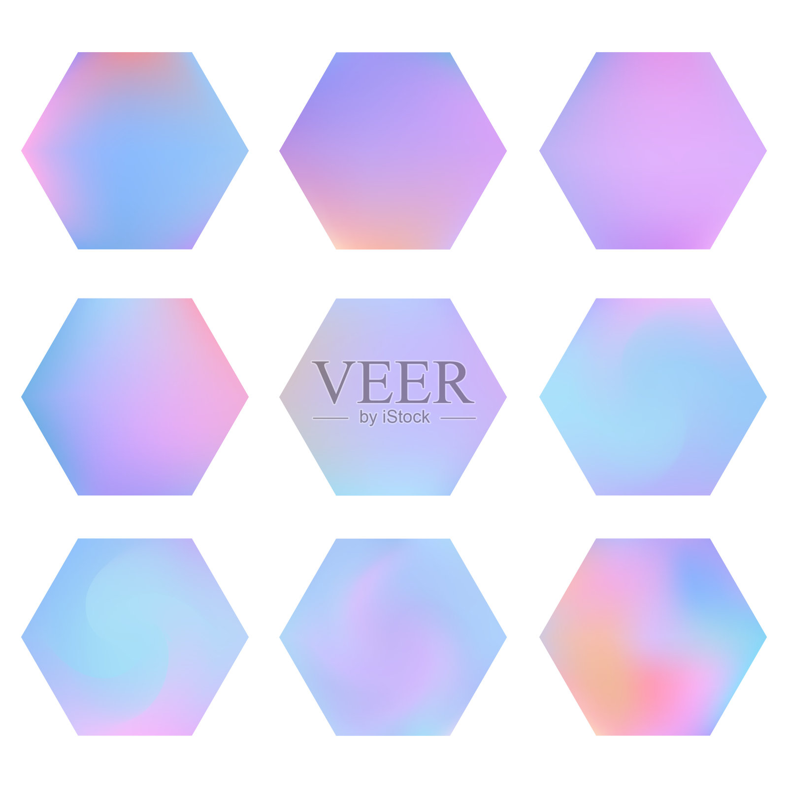 六角形渐变套件，抽象背景插画图片素材