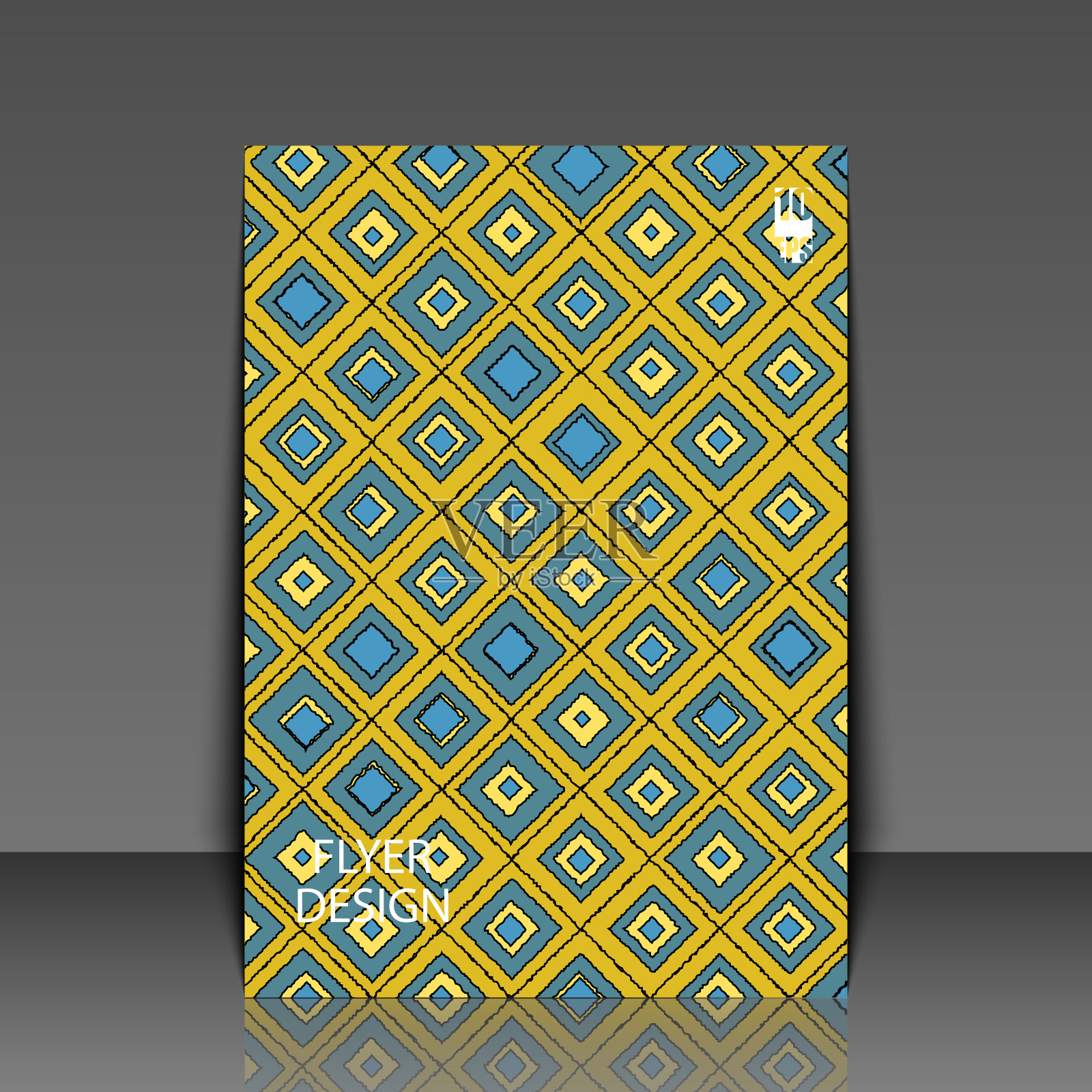 抽象的现代背景与手淹死菱形。传单模板。Eps10矢量图设计模板素材