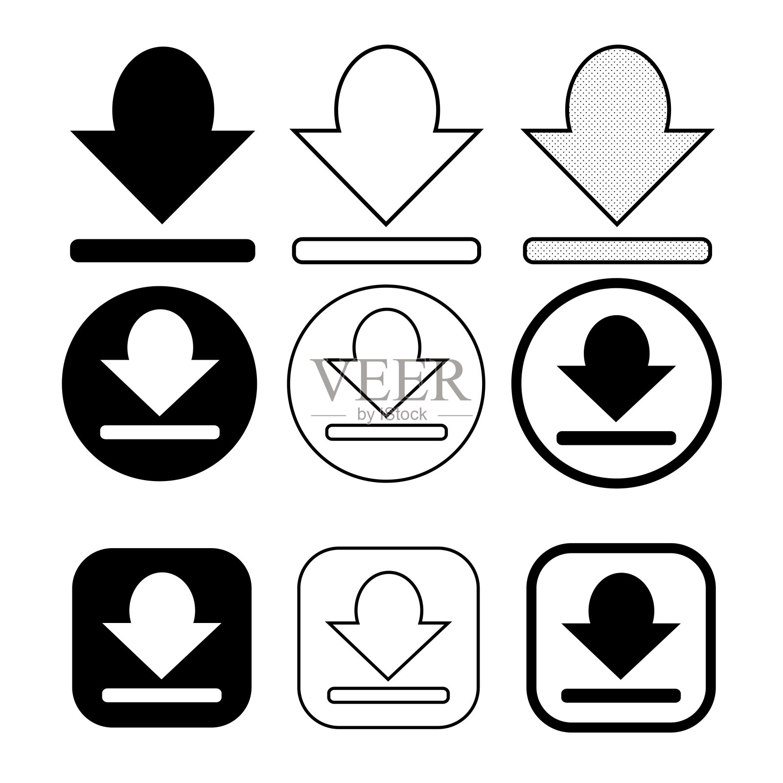 一组简单的签名下载图标图标素材