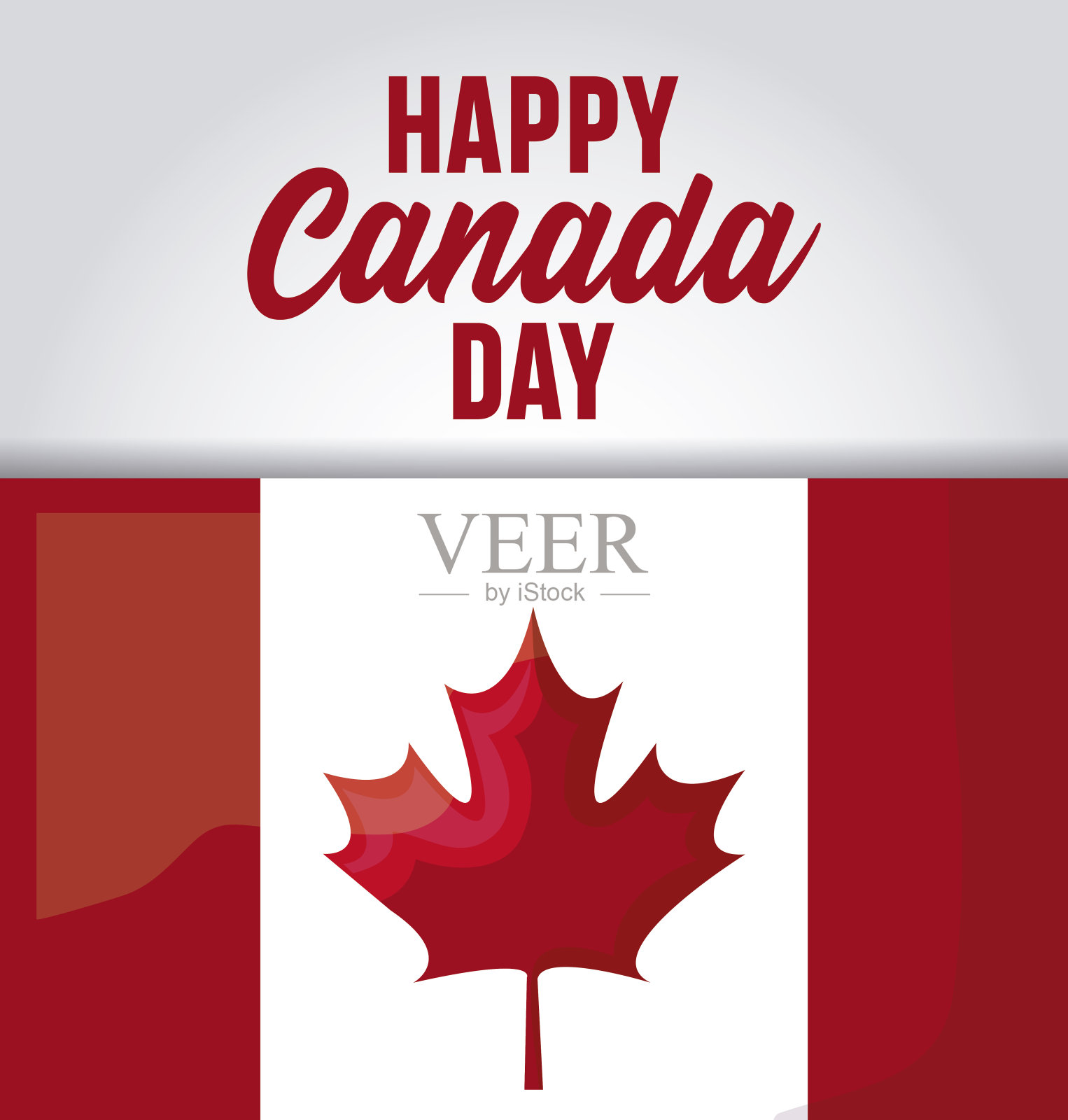 带旗帜的加拿大快乐日海报插画图片素材