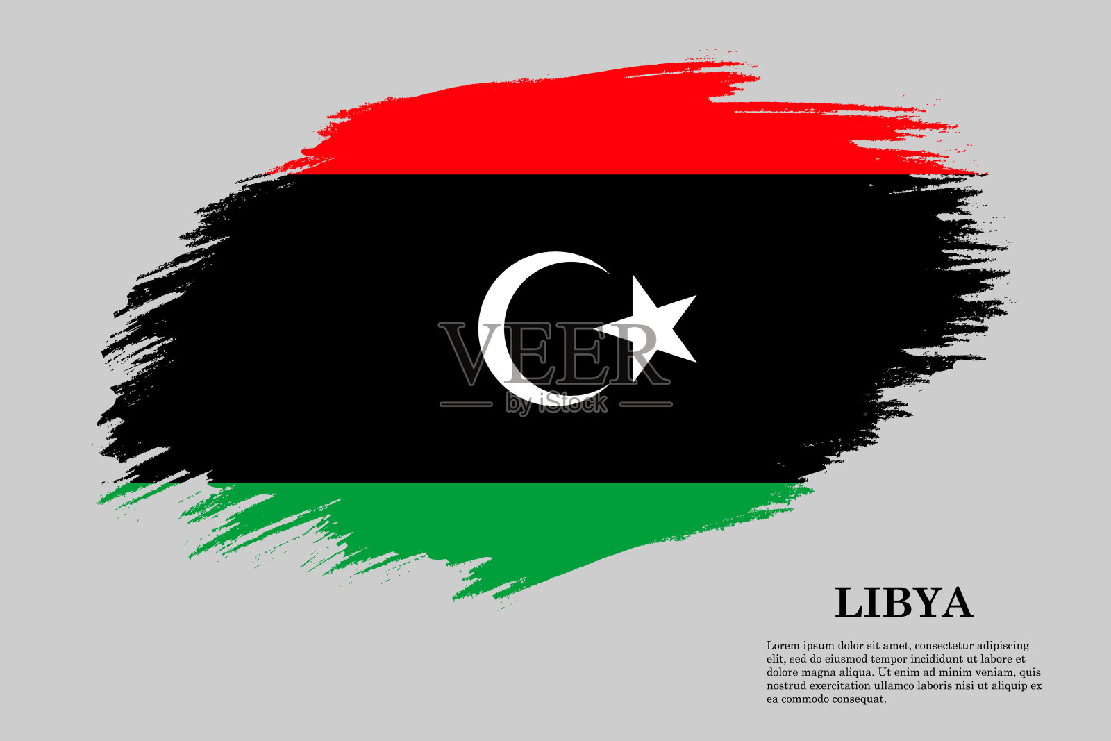 画笔描边旗插画图片素材