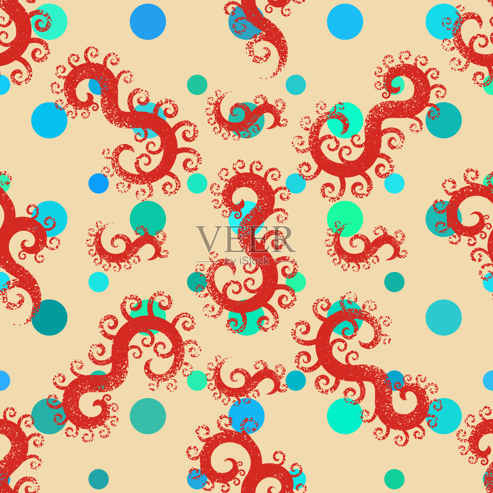 无缝模式与纹理卷曲插画图片素材