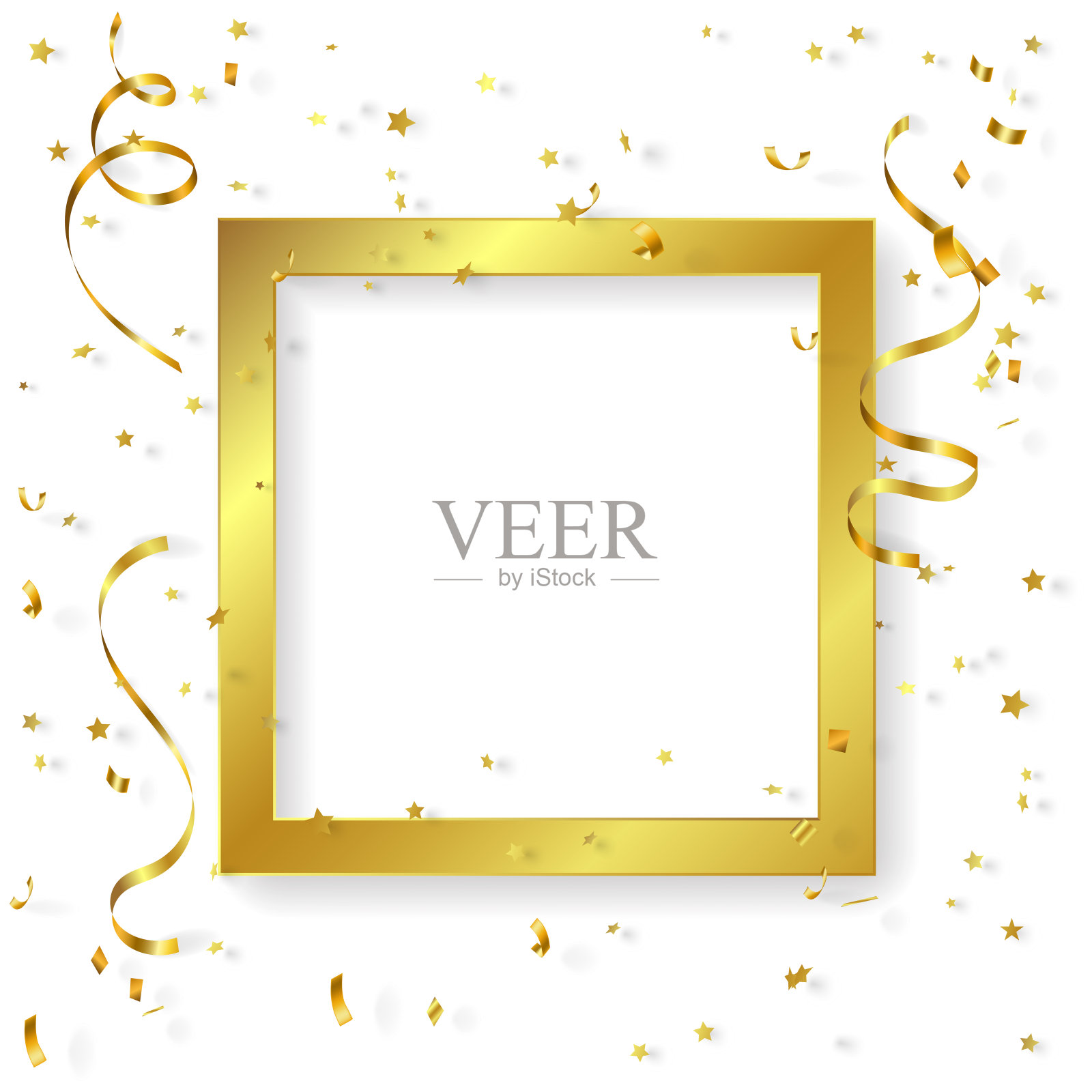 金色边框配白色背景插画图片素材