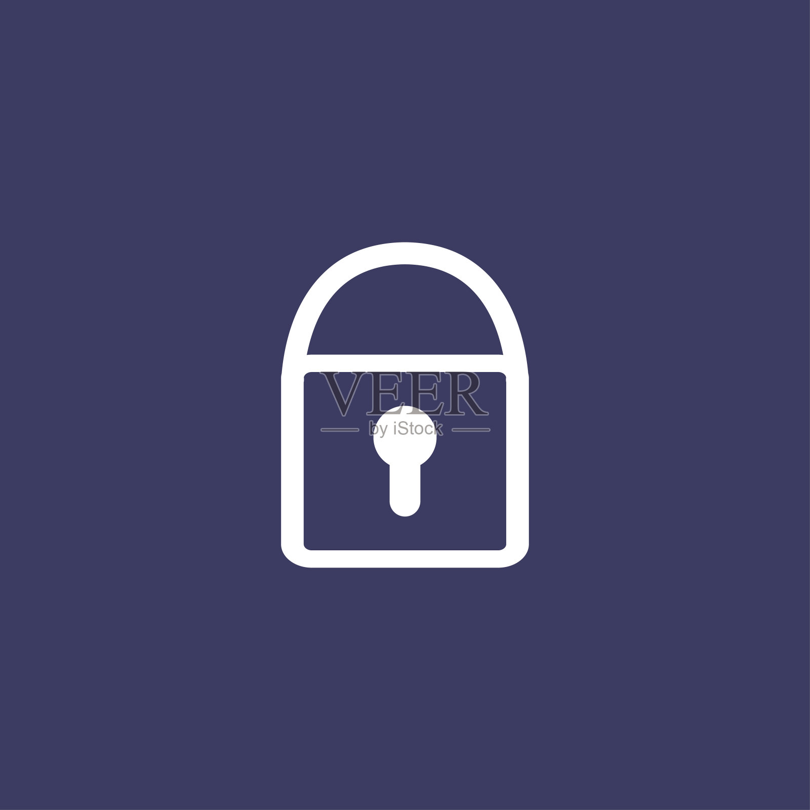 情人节白色锁上蓝色挂锁。插画图片素材