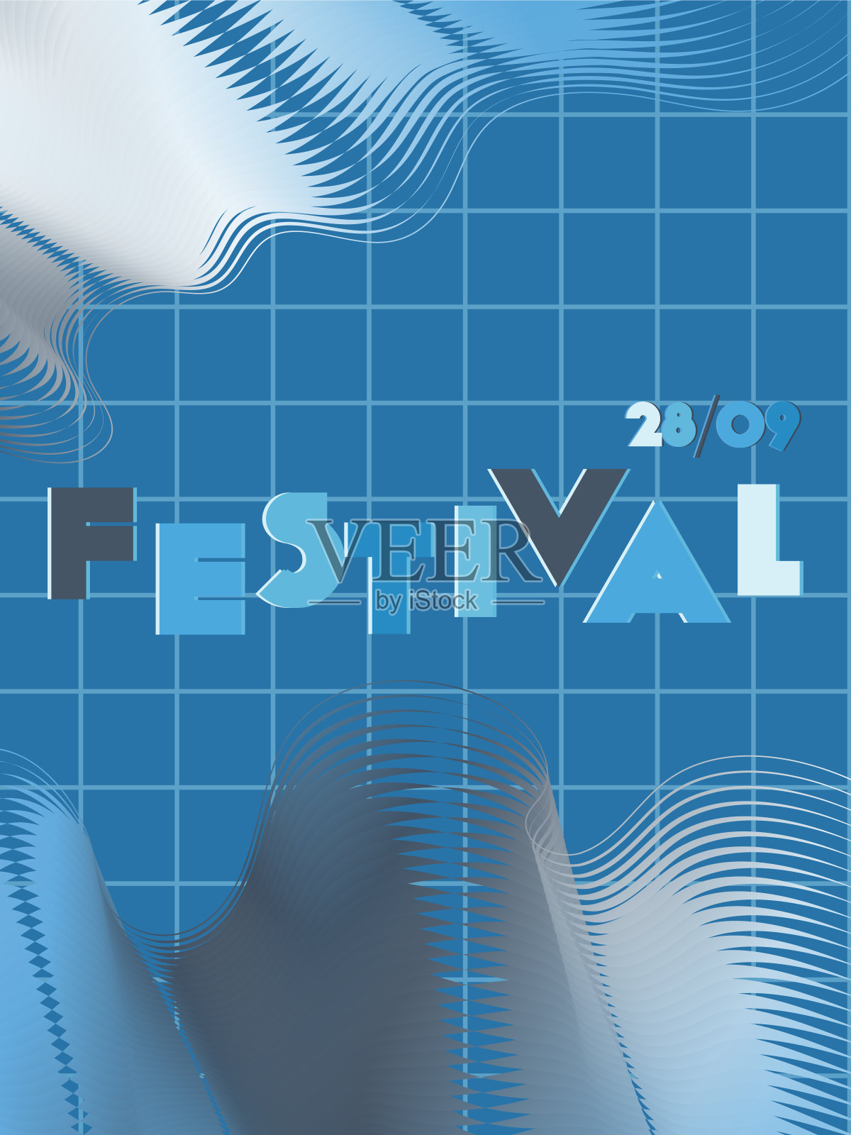 音乐节封面背景。插画图片素材