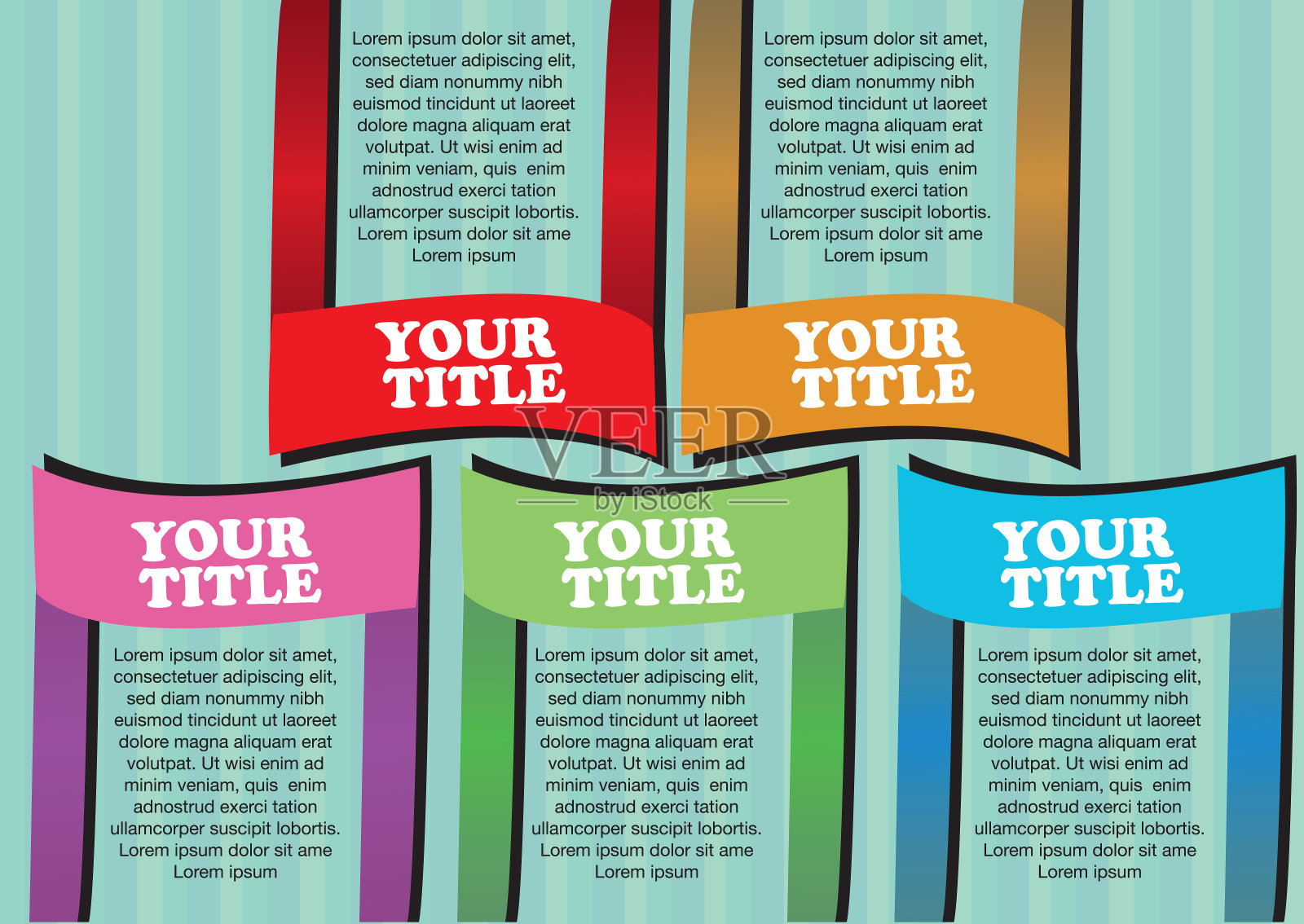 彩色折纸矢量布局设计插画图片素材