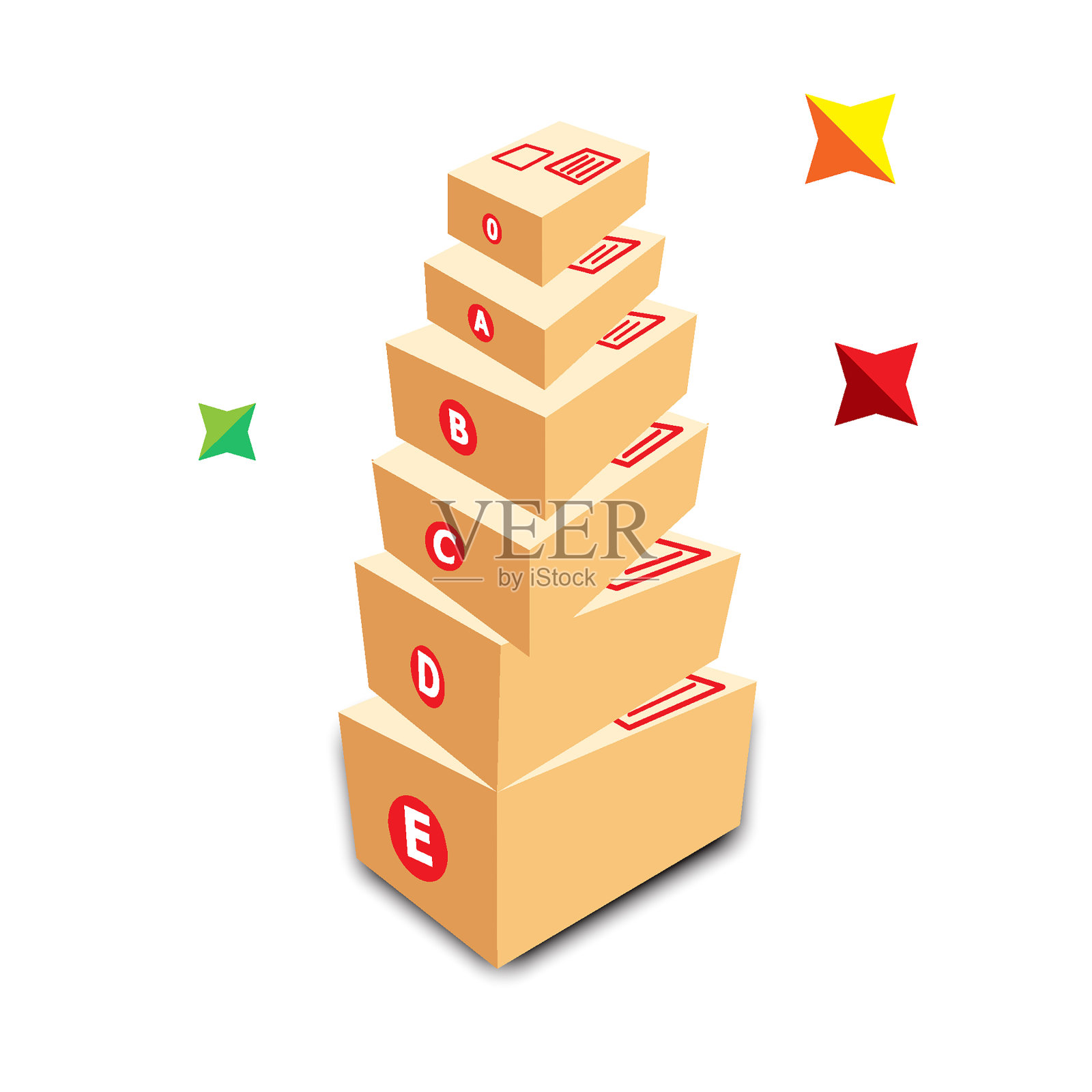 纸箱。向量插画图片素材