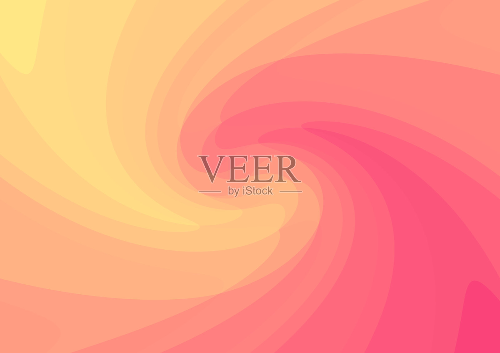 抽象的低聚背景在一个火红的橙色螺旋的形式。由红、黄、橙组成的几何波被扭曲成螺旋状。变形照片摄影图片