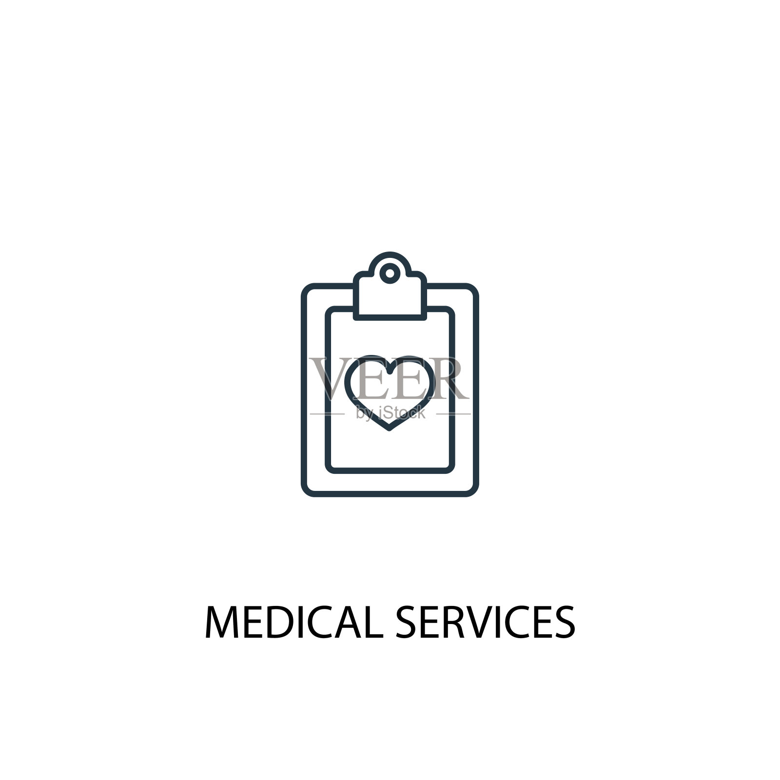 医疗服务概念线图标。简单元素说明。医疗服务概念轮廓符号设计。可以用于网页和手机的UI/UX吗插画图片素材