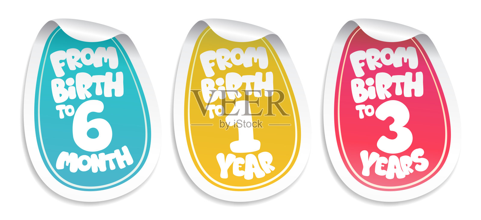 婴儿用品和衣服贴纸插画图片素材