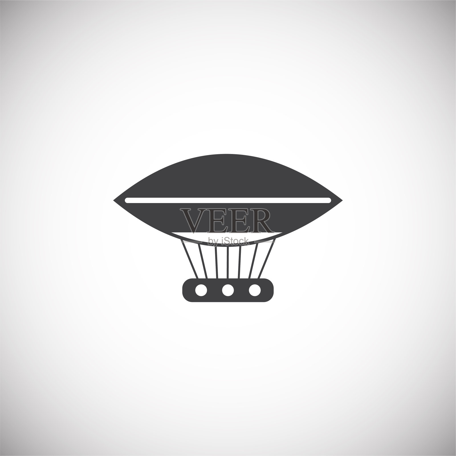 热气球图标的背景图形和网页设计。简单的说明。网站按钮或手机应用的互联网概念符号。图标素材