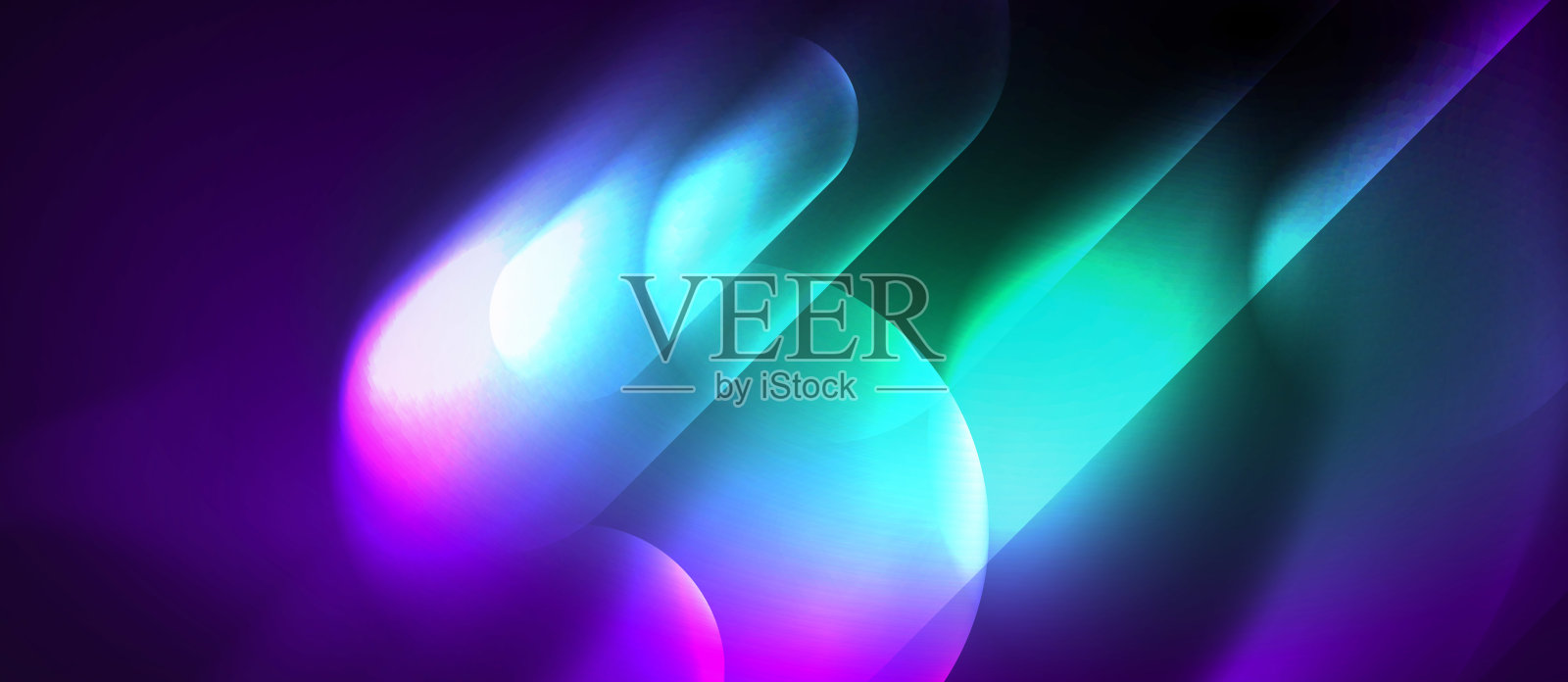 霓虹灯发光的技术线，高科技未来抽象的背景模板插画图片素材