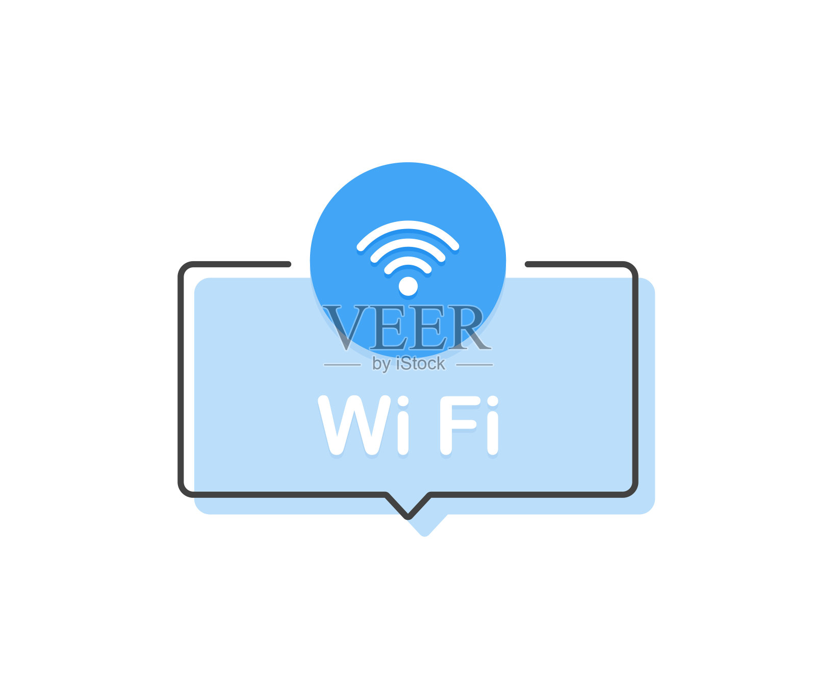 无线信号。平的卡通风格。现代线矢量图插画图片素材